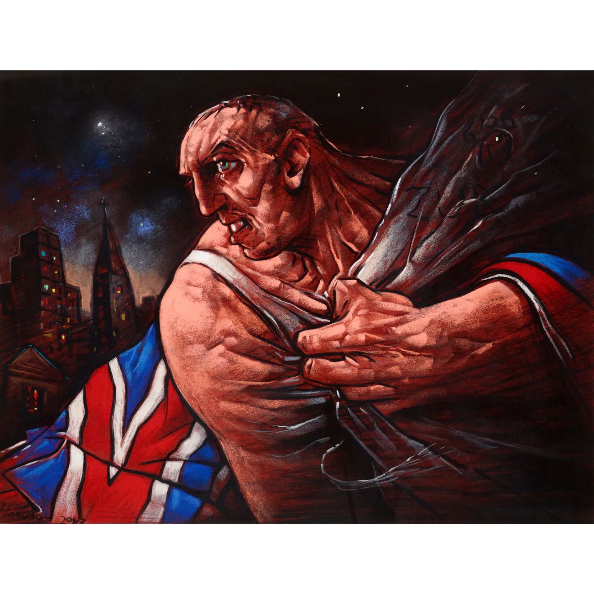 § PETER HOWSON O.B.E. (SCOTTISH 1958-) BREXIT INTO THE ABYSS, 2017