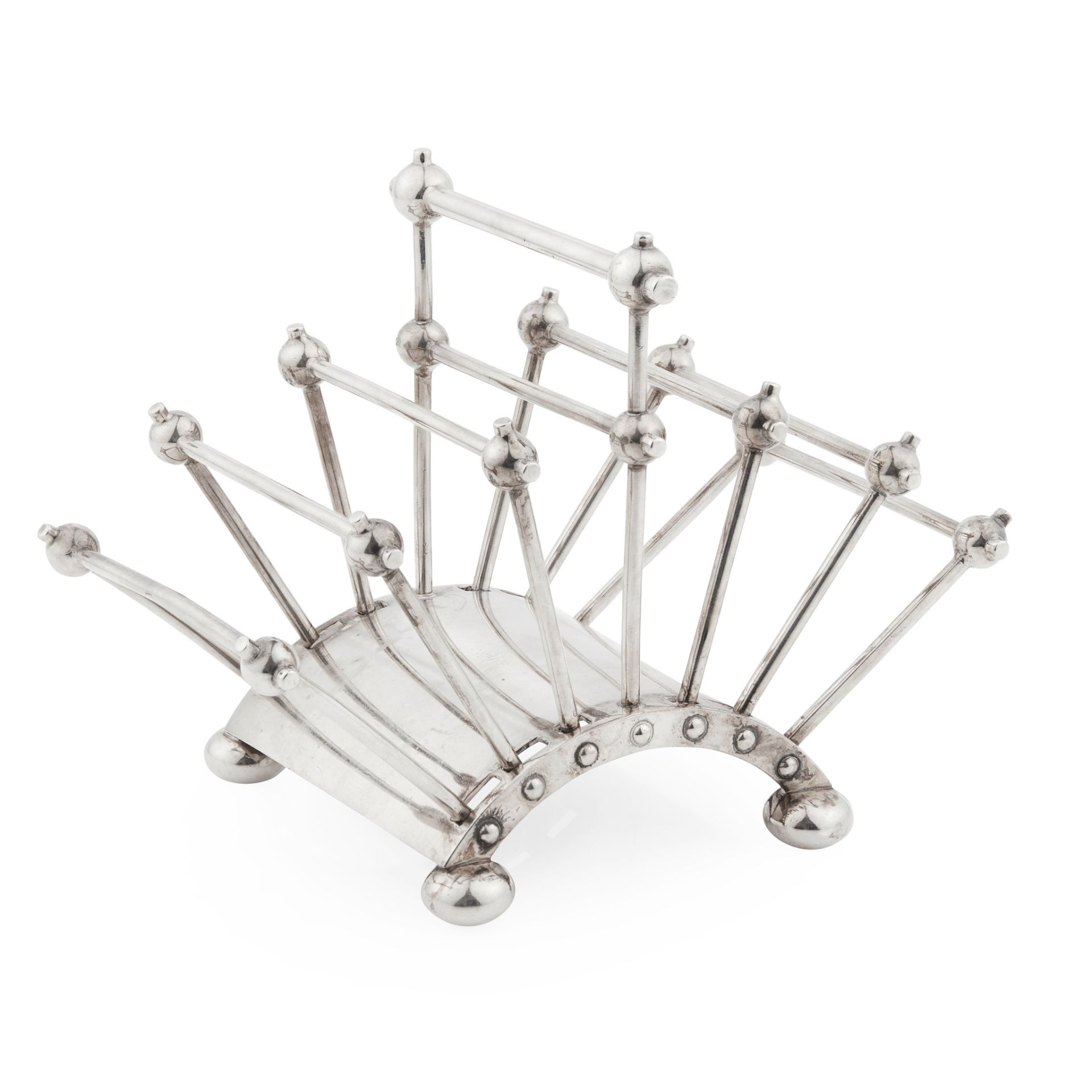 CHRISTOPHER DRESSER (1834-1904) FOR HUKIN & HEATH, LONDON TOAST RACK, DATED 1881