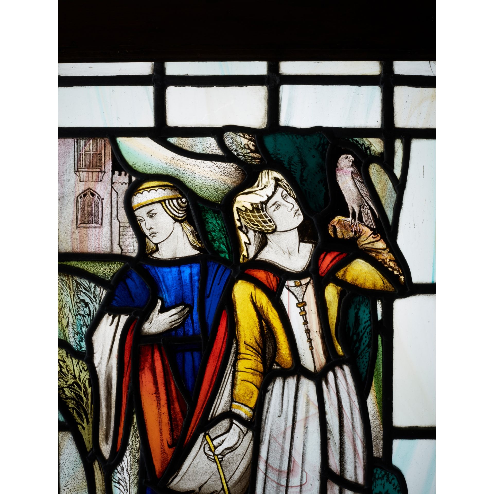 EDWARD WOORE (1880-1960) PAIR OF ARTS & CRAFTS STAINED GLASS PANELS, CIRCA 1926 - Image 3 of 3