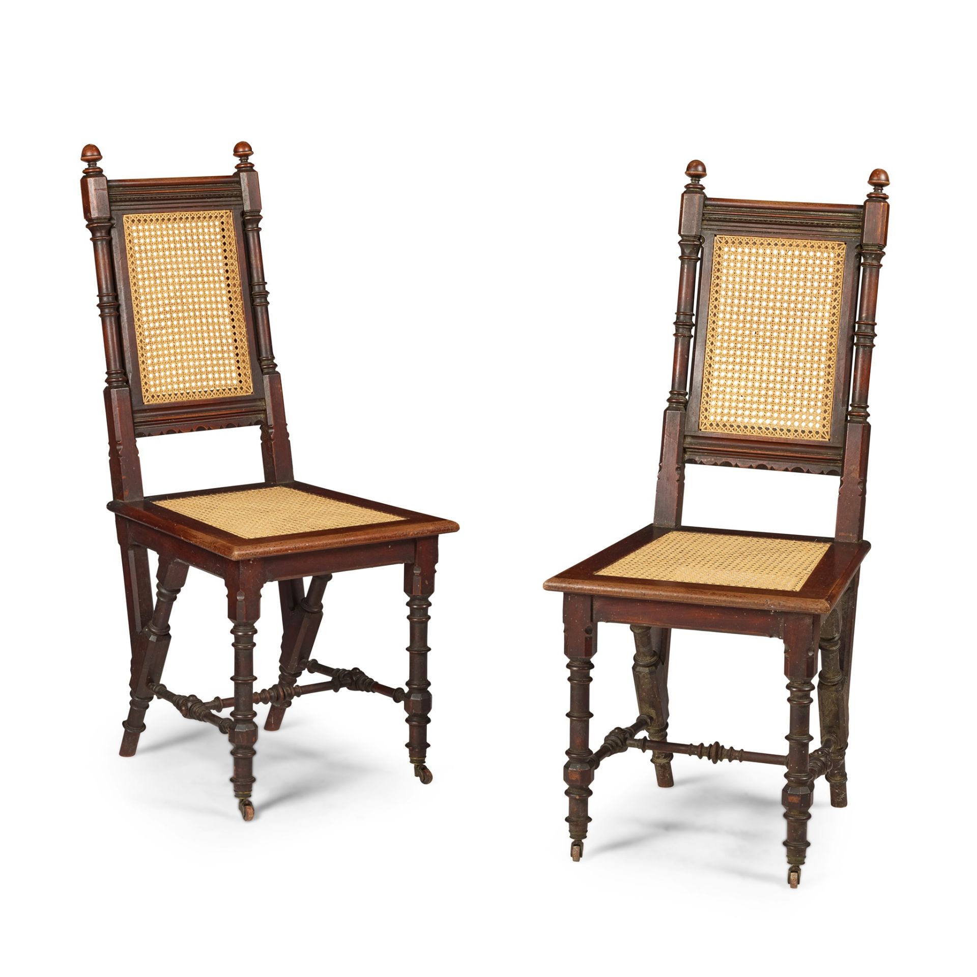 KIMBEL AND CABUS, NEW YORK (ATTRIBUTED MAKER) PAIR OF AESTHETIC MOVEMENT SIDE CHAIRS, CIRCA 1890