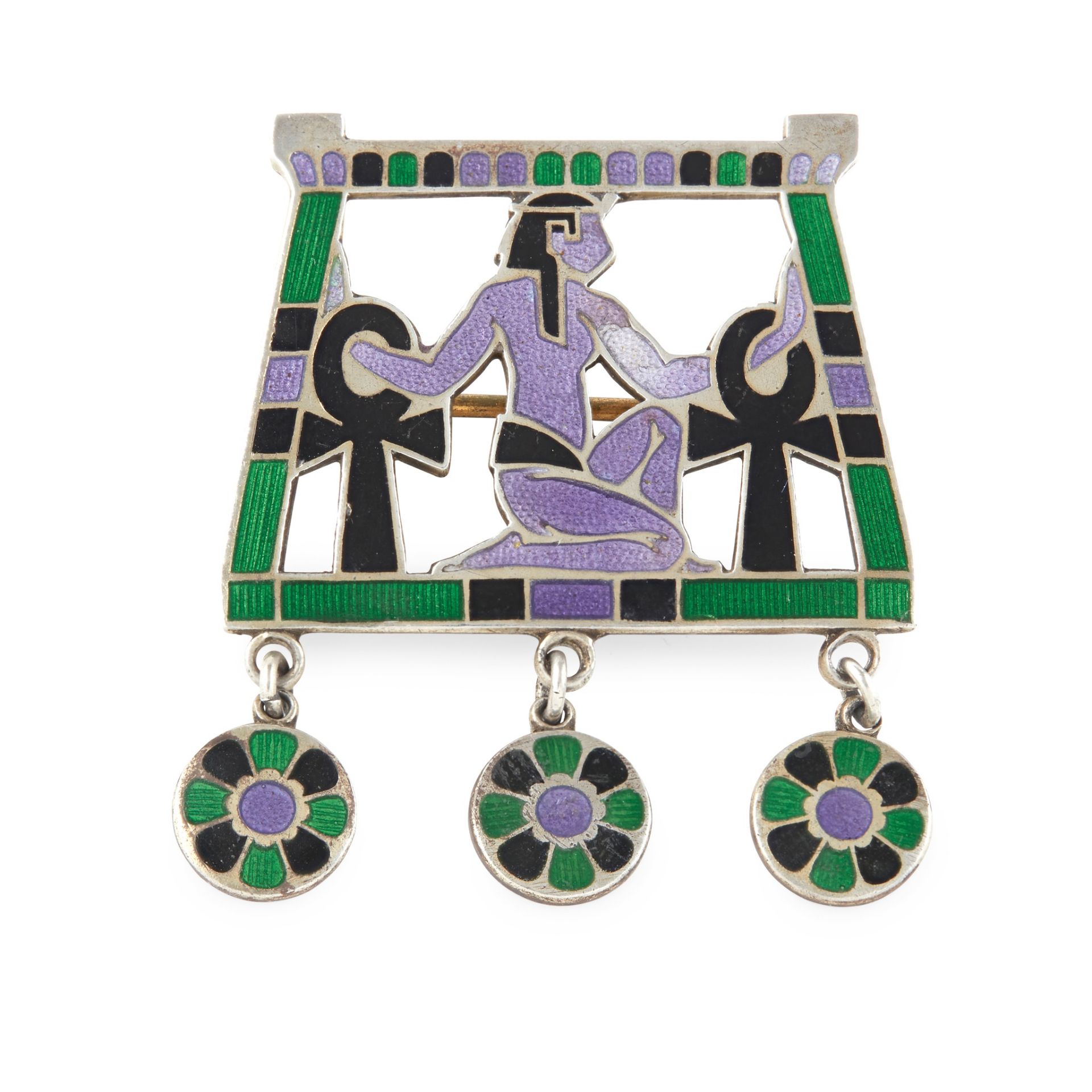 ENGLISH ART DECO EGYPTIANESQUE BROOCH, CIRCA 1930