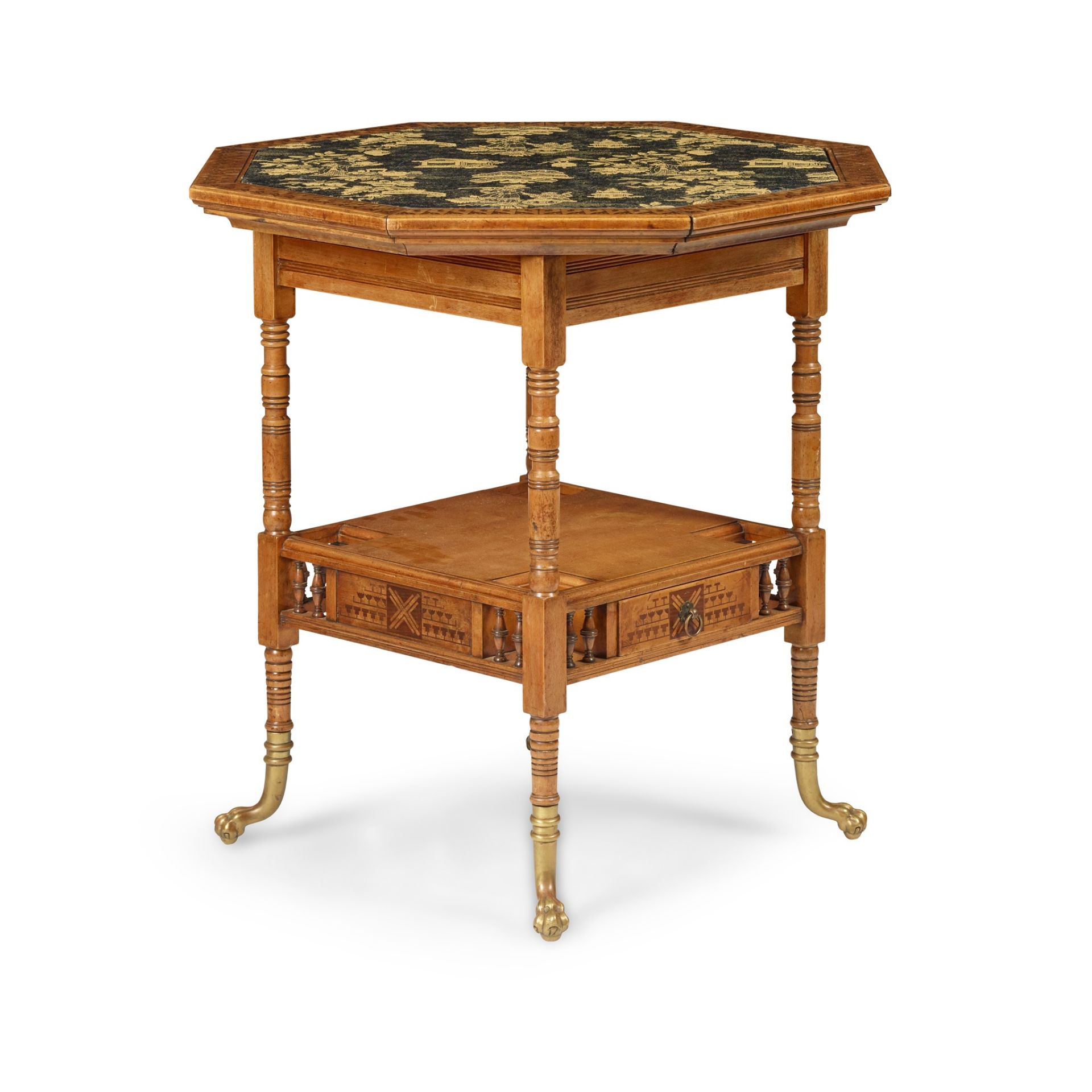 AMERICAN, MANNER OF E. W. GODWIN AESTHETIC MOVEMENT GAMES TABLE, CIRCA 1880