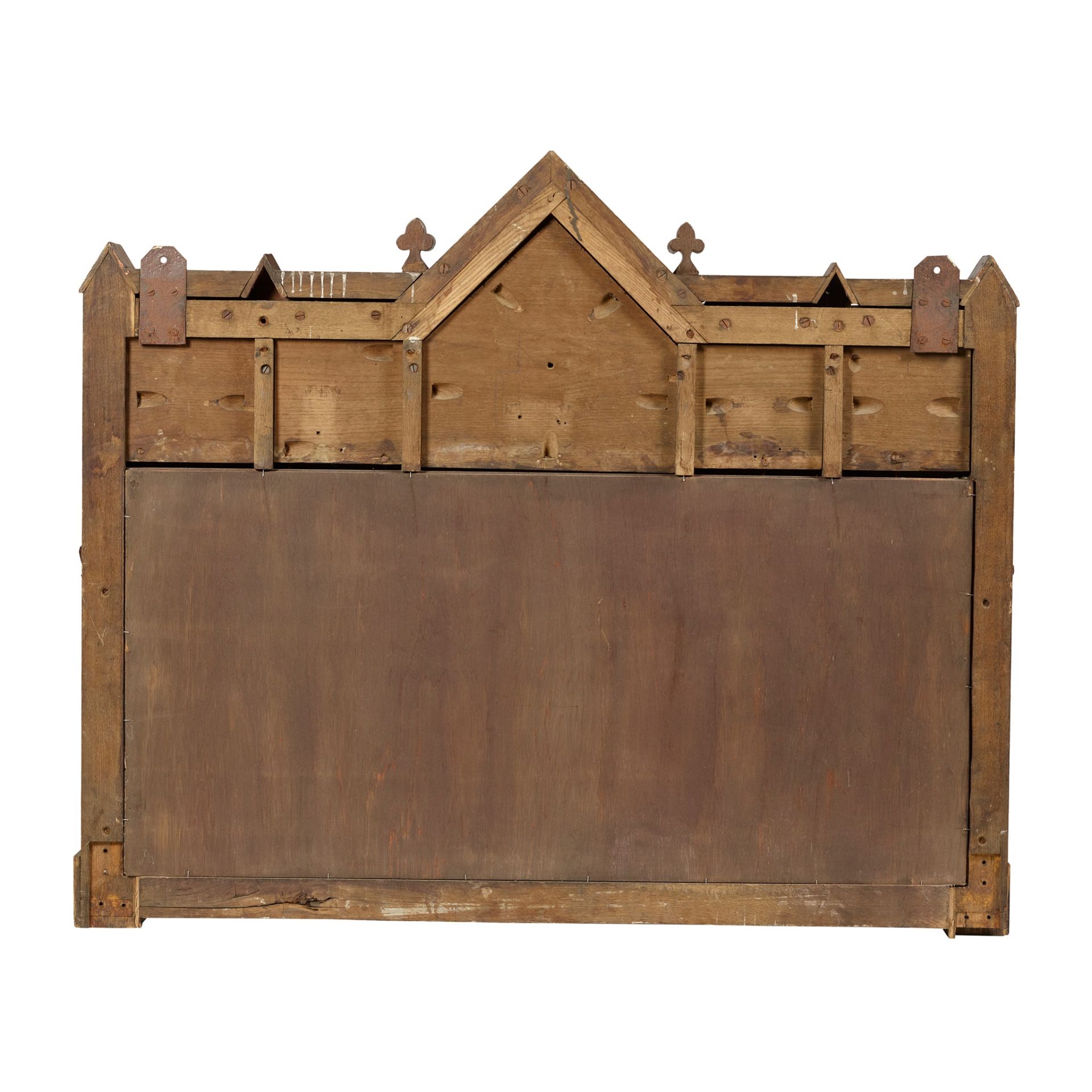 ENGLISH, MANNER OF BRUCE J. TALBERT REFORMED GOTHIC OVERMANTEL MIRROR, CIRCA 1870 - Image 6 of 6