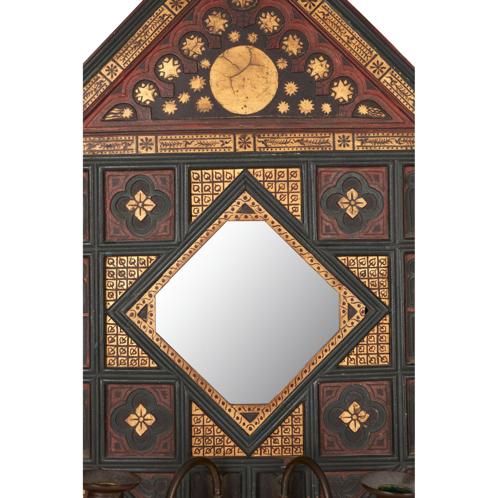 MANNER OF WILLIAM BURGES, PROBABLY COX & SONS (MAKER) WALL MIRROR, CIRCA 1880 - Image 4 of 7