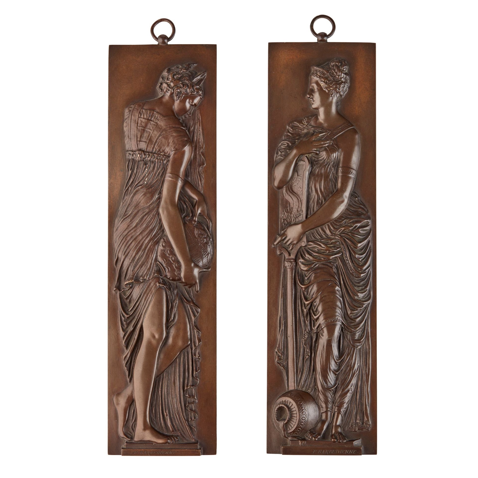 FERDINAND BARBEDIENNE (1810-1892) PAIR OF WALL PLAQUES, CIRCA 1870