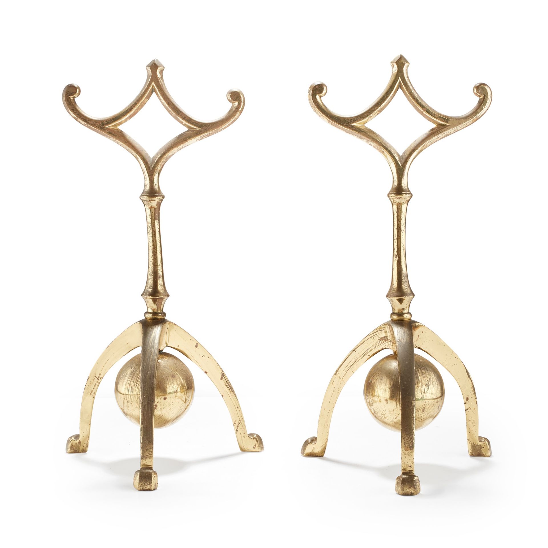 W. A. S. BENSON (1854-1924) PAIR OF ANDIRONS, CIRCA 1890