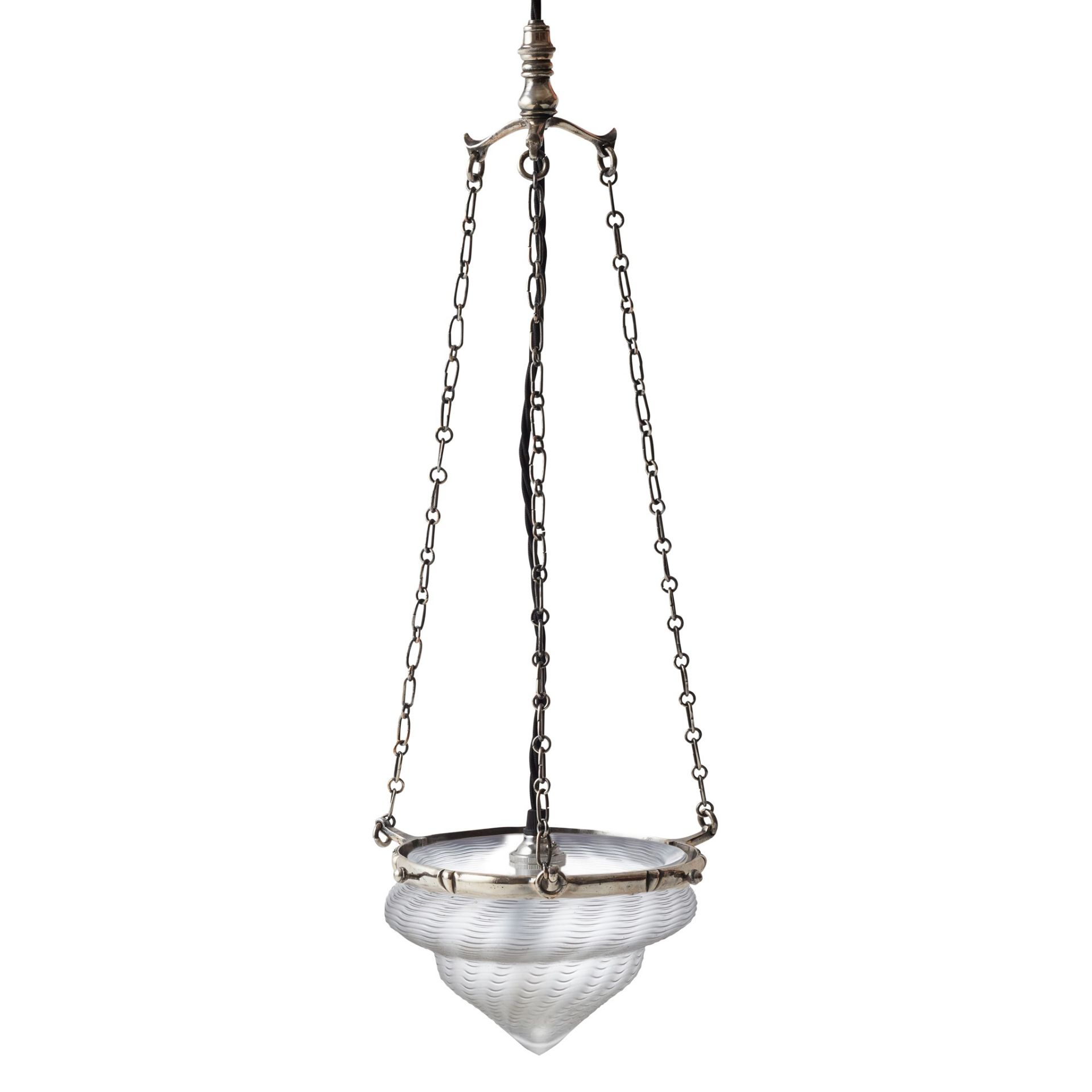 W.A.S. BENSON (1854-1924) AND JAMES POWELL & SONS ARTS & CRAFTS PENDANT LIGHT, CIRCA 1900