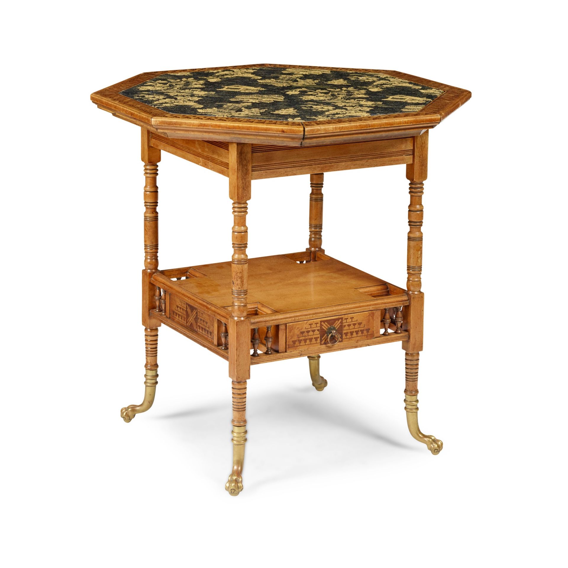 AMERICAN, MANNER OF E. W. GODWIN AESTHETIC MOVEMENT GAMES TABLE, CIRCA 1880 - Image 2 of 3