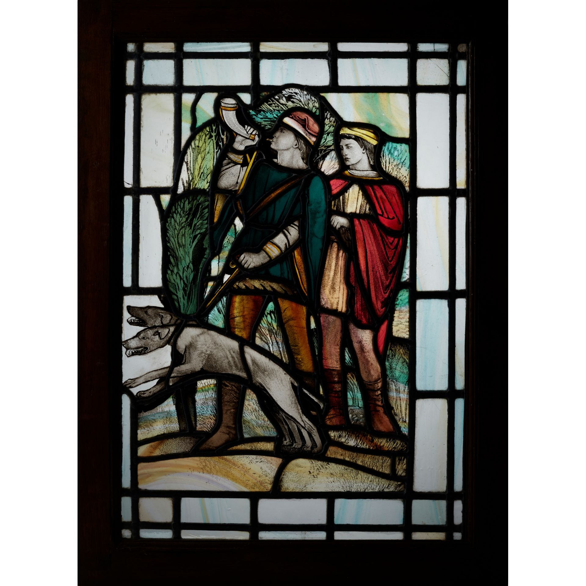 EDWARD WOORE (1880-1960) PAIR OF ARTS & CRAFTS STAINED GLASS PANELS, CIRCA 1926 - Image 2 of 3