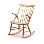 Illum Wikkelsø (Danish 1919-1999) for Niels Eilersen 'Gyngestol No. 3' Rocking Chair, designed 1958