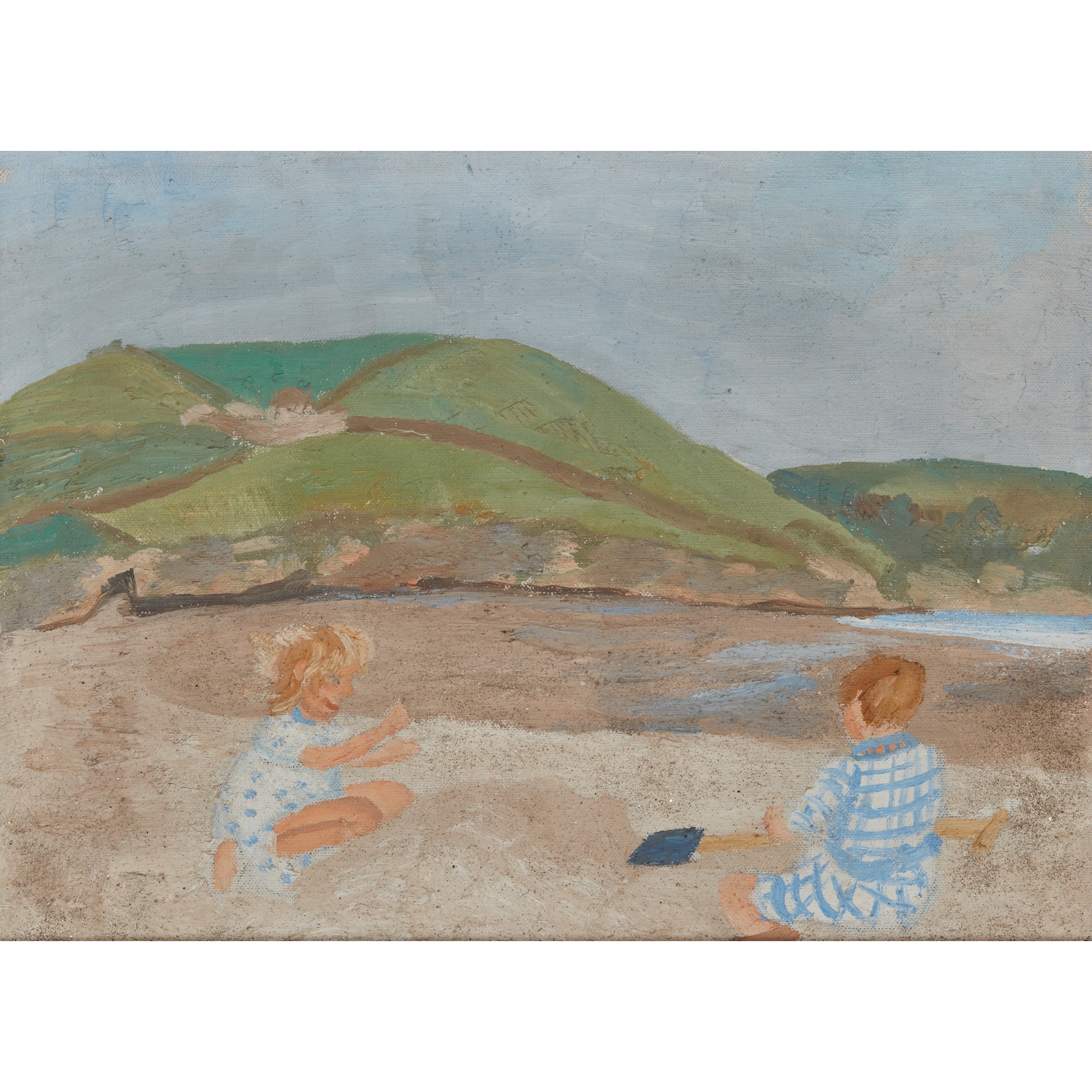 § Winifred Nicholson (British 1893-1981) Jake and Kate on the Beach, early 1930s