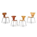 Arne Jacobsen (Danish 1902-1971) for Fritz Hansen Five Chairs