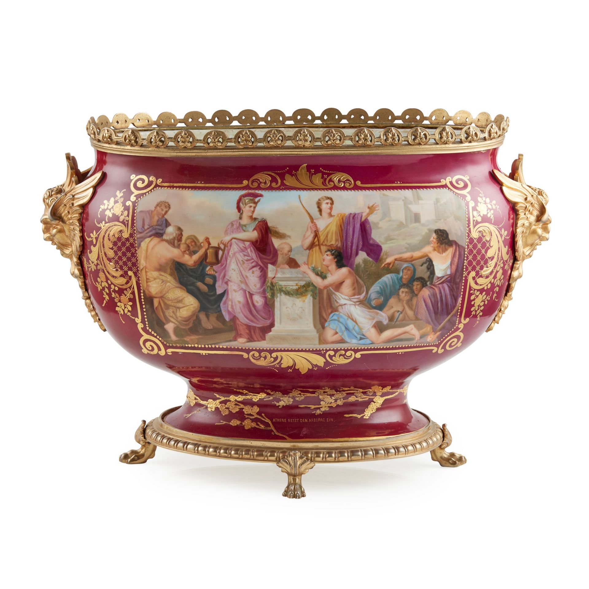 LARGE VIENNA STYLE PORCELAIN CENTERPIECE LATE 19TH/ EARLY 20TH CENTURY