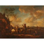 AFTER PHILIPS WOUWERMAN TRAVELLERS OUTSIDE A BLACKSMITH