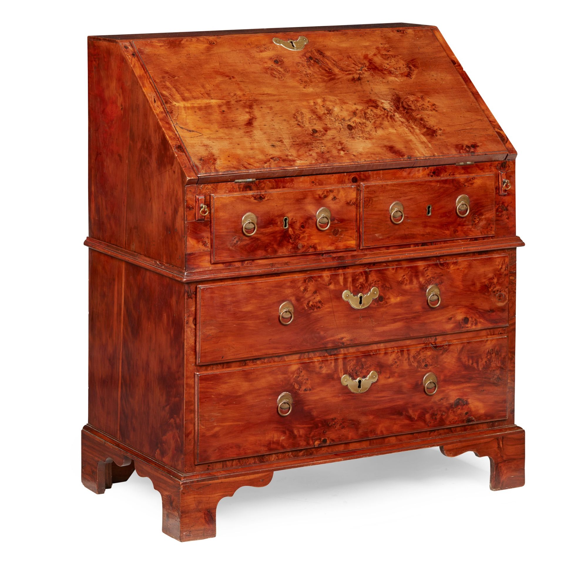 RARE GEORGE II YEW WOOD BUREAU 18TH CENTURY