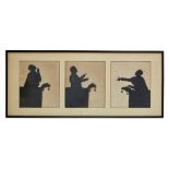 AUGUSTE EDOUART (1789-1861) THREE SILHOUETTES OF A MINISTER DELIVERING A SERMON