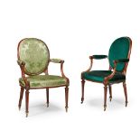 PAIR OF GEORGE III MAHOGANY ARMCHAIRS 18TH CENTURY