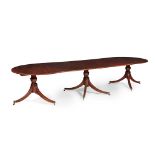 REGENCY STYLE MAHOGANY THREE PILLAR DINING TABLE 19TH CENTURY