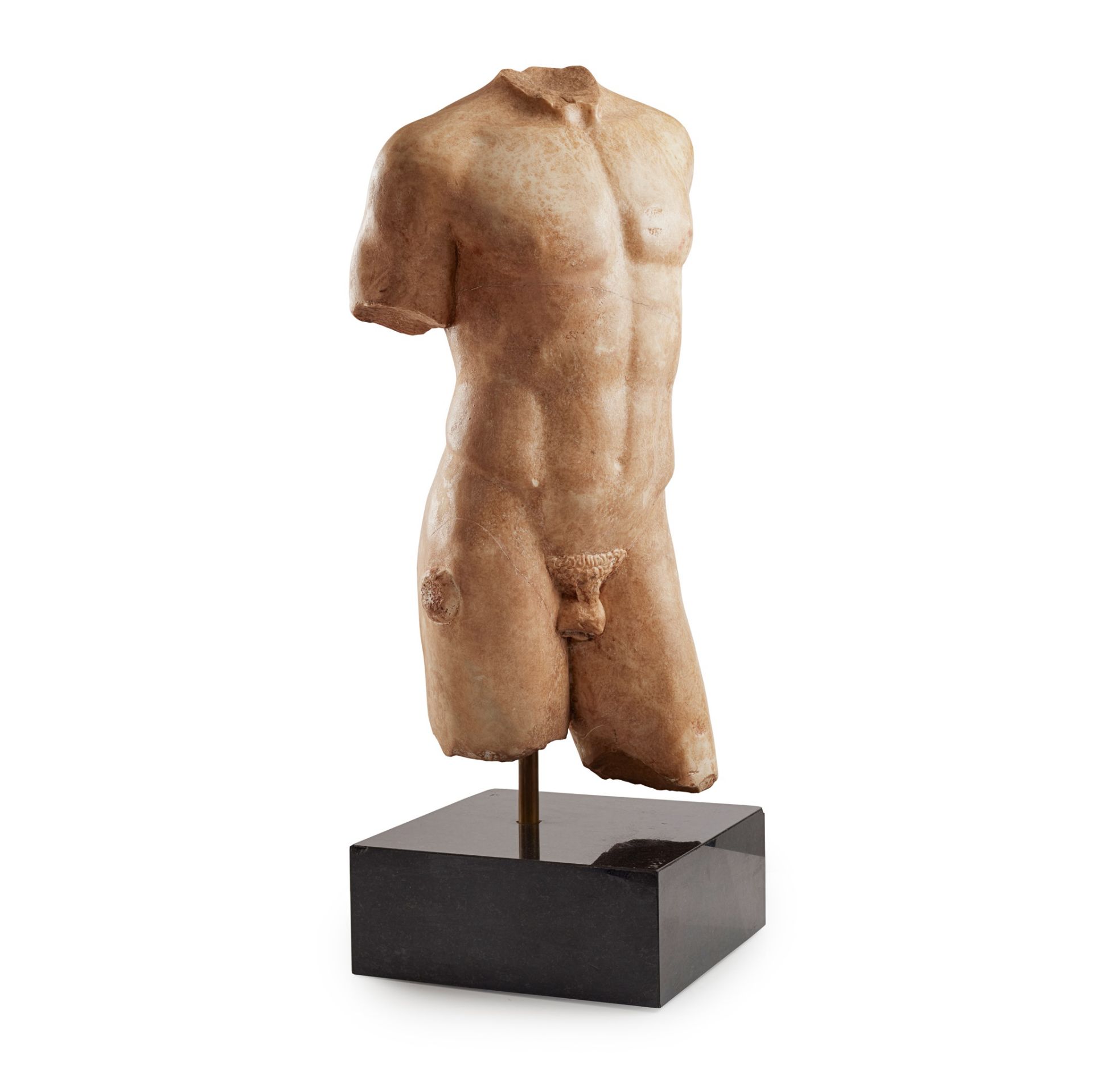 ◆ LIFE-SIZED ANCIENT ROMAN MARBLE TORSO OF A YOUNG MAN C. 1ST - 2ND CENTURY AD - Image 2 of 13