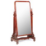 WILLIAM IV MAHOGANY DOUBLE-SIDED CHEVAL MIRROR EARLY 19TH CENTURY