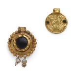 PAIR OF HELLENISTIC AND BYZANTINE GOLD PENDANTS C. 3RD CENTURY BCE - 5TH CENTURY AD