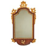 SCOTTISH GEORGE III WALNUT PARCEL-GILT MIRROR LATE 18TH CENTURY