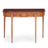 LATE GEORGE III MAHOGANY AND INLAY TEA TABLE LATE 18TH CENTURY