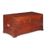 REGENCY MAHOGANY, CAMPHOR, AND BRASS BANDED CAMPAIGN CHEST 19TH CENTURY