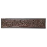 LARGE CONTINENTAL CARVED WALNUT PANEL 19TH CENTURY