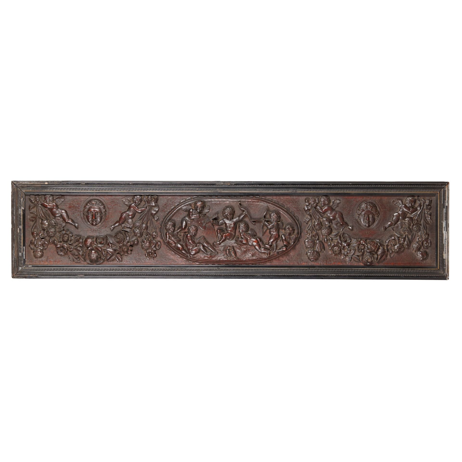 LARGE CONTINENTAL CARVED WALNUT PANEL 19TH CENTURY