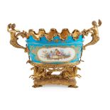 SÈVRES STYLE PORCELAIN AND GILT METAL MOUNTED MONTEITH LATE 19TH CENTURY