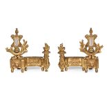 PAIR OF FRENCH GILT BRONZE CHENETS 19TH CENTURY