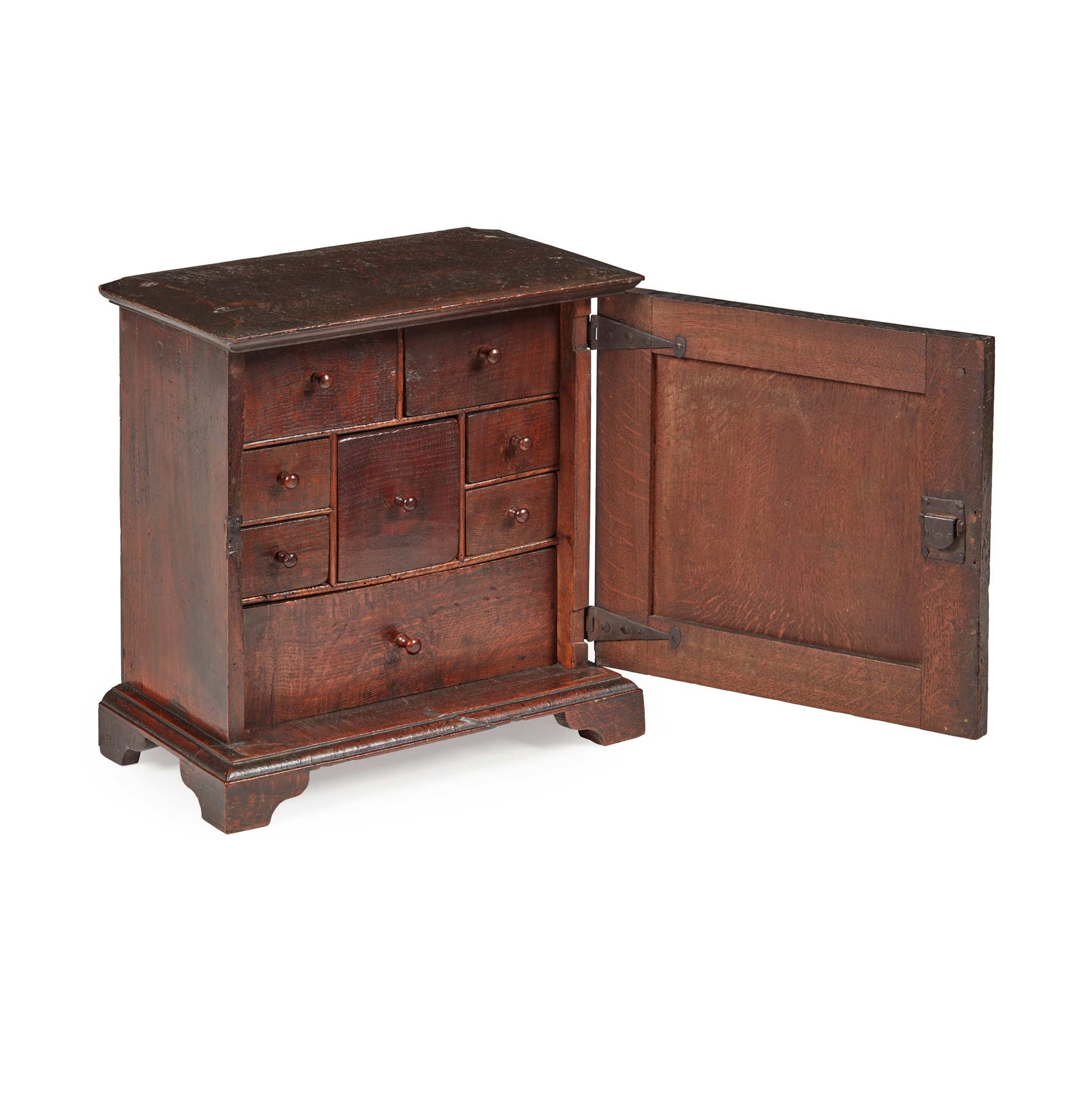 GEORGE I OAK SPICE CABINET EARLY 18TH CENTURY - Image 2 of 3