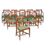 ASSEMBLED SET OF THIRTEEN GEORGIAN STYLE MAHOGANY DINING CHAIRS LATE 18TH CENTURY AND LATER