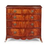 Y LATE GEORGE III MAHOGANY BOWFRONT CHEST OF DRAWERS LATE 18TH/ EARLY 19TH CENTURY