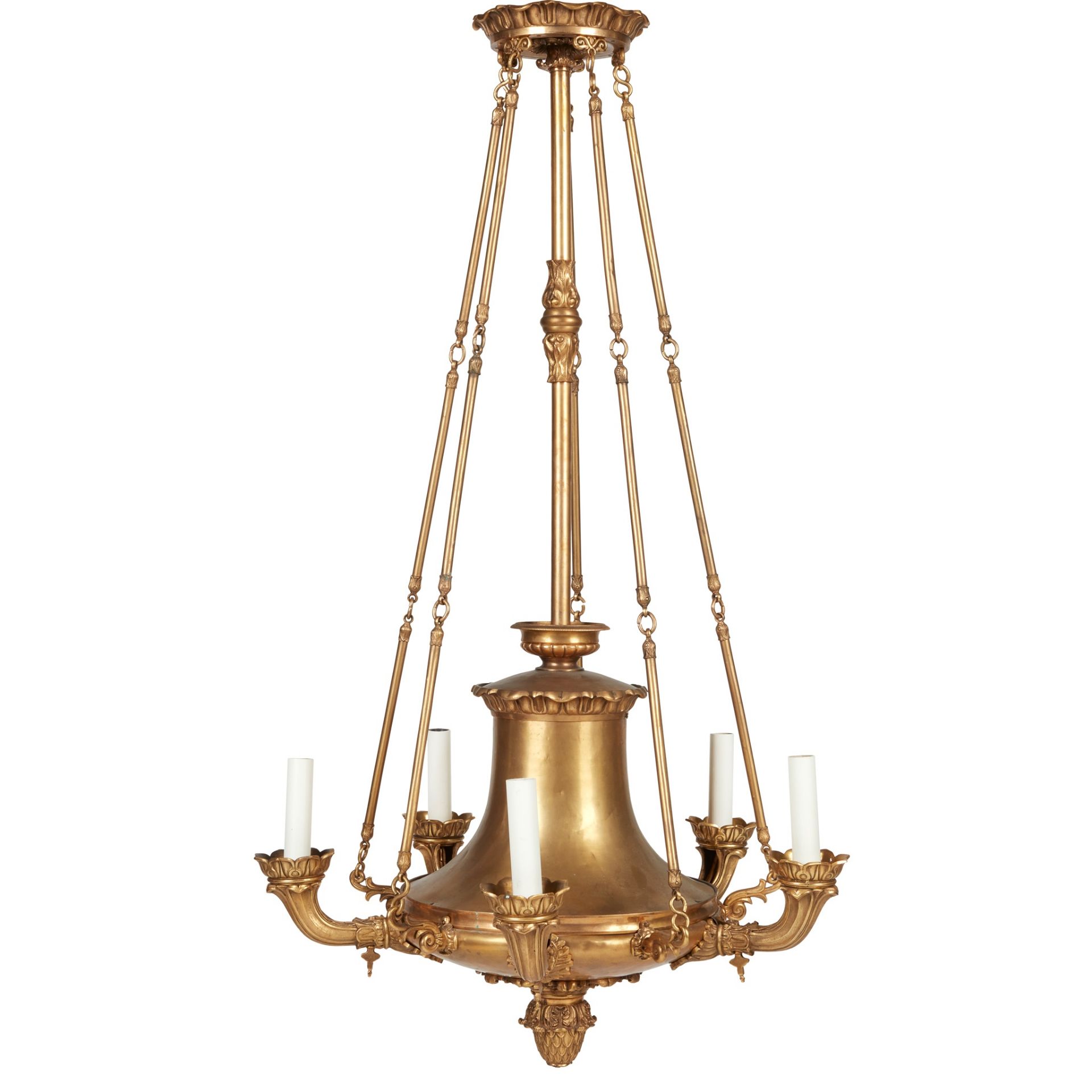 EMPIRE STYLE BRASS CHANDELIER LATE 19TH CENTURY