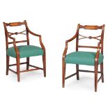 PAIR OF REGENCY MAHOGANY ARMCHAIRS EARLY 19TH CENTURY