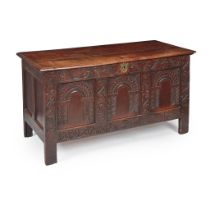 CARVED OAK COFFER EARLY 18TH CENTURY