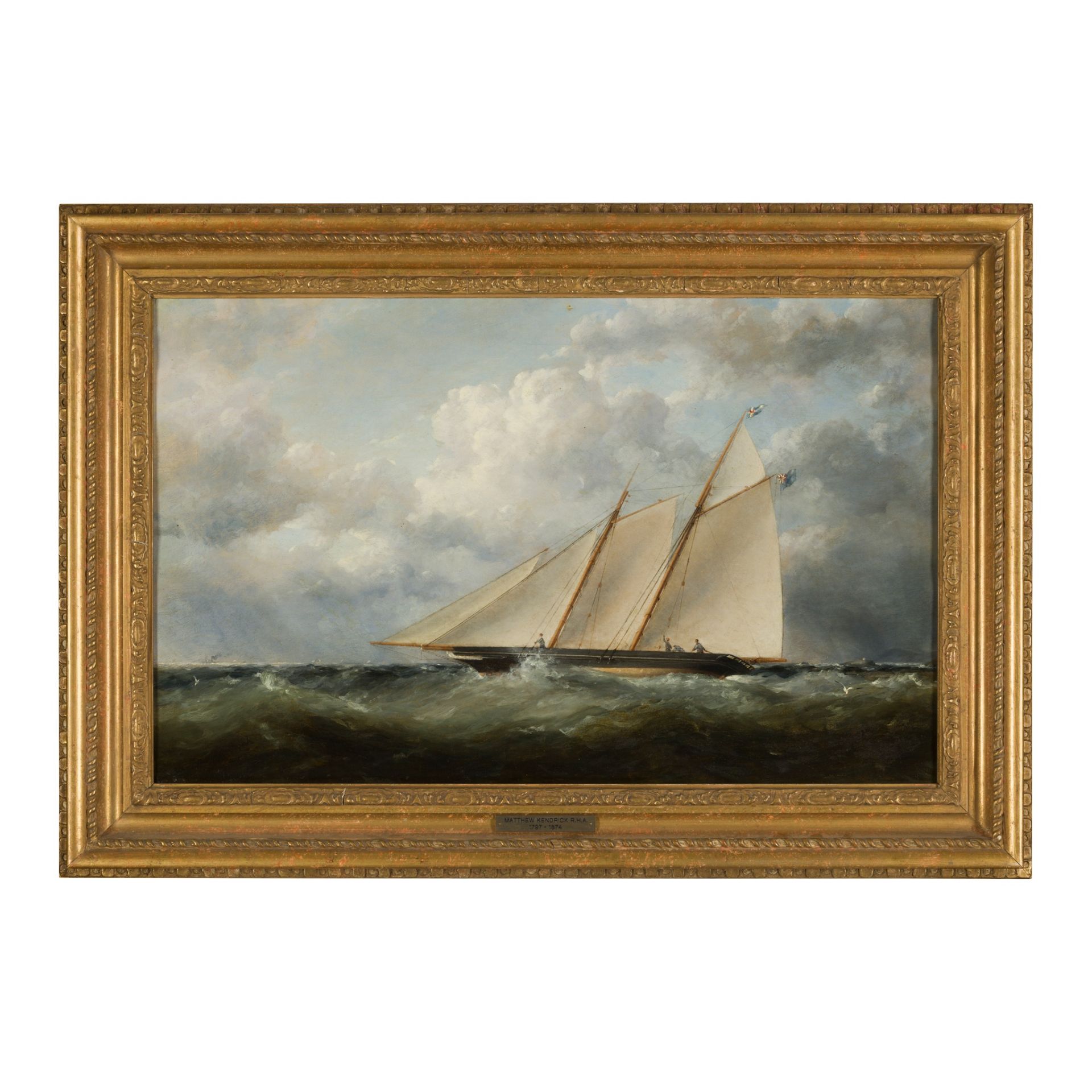 MATTHEW KENDRICK R.H.A. (IRISH 1797-1874) A SCHOONER RIGGED YACHT UNDER FULL SAIL - Bild 2 aus 3