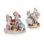 TWO MEISSEN FIGURE GROUPS SECOND HALF 19TH CENTURY