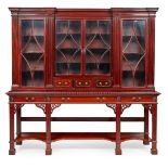 GEORGIAN STYLE MAHOGANY CHINA DISPLAY CABINET-ON-STAND 19TH CENTURY