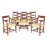 SET OF EIGHT REGENCY MAHOGANY DINING CHAIRS EARLY 19TH CENTURY