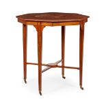 EDWARDIAN MAHOGANY AND MARQUETRY LAMP TABLE EARLY 20TH CENTURY