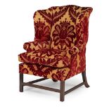 GEORGE III MAHOGANY WING ARMCHAIR LATE 18TH CENTURY