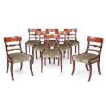 SET OF EIGHT REGENCY MAHOGANY DINING CHAIRS, IN THE MANNER OF THOMAS HOPE EARLY 19TH CENTURY
