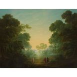 ATTRIBUTED TO ROBERT CRONE CLASSICAL FIGURES IN A WOODED ARCADIAN LANDSCAPE