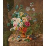 MANNER OF JAN VAN OS MIXED FLOWERS IN AN URN ON A MARBLE LEDGE
