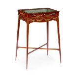 SHERATON REVIVAL PAINTED MAHOGANY BIJOUTERIE TABLE LATE 19TH/ EARLY 20TH CENTURY