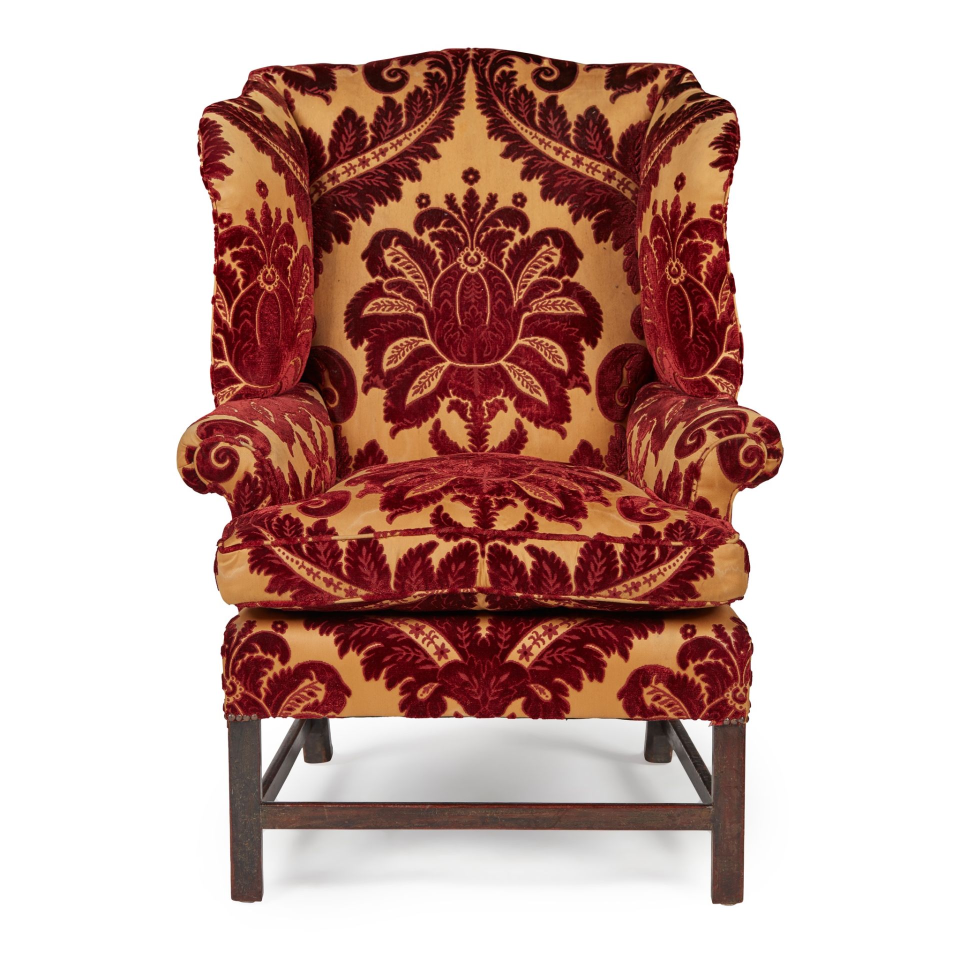 GEORGE III MAHOGANY WING ARMCHAIR LATE 18TH CENTURY - Image 2 of 2