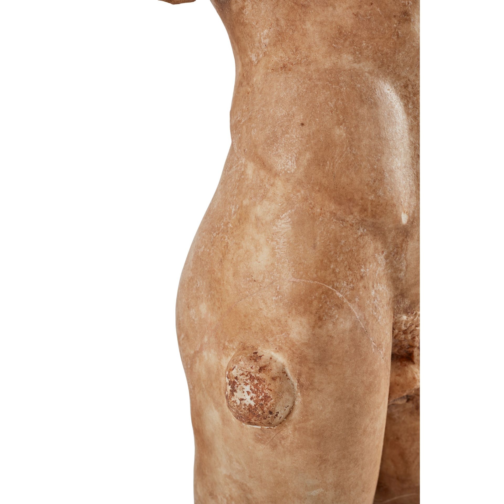 ◆ LIFE-SIZED ANCIENT ROMAN MARBLE TORSO OF A YOUNG MAN C. 1ST - 2ND CENTURY AD - Image 11 of 13